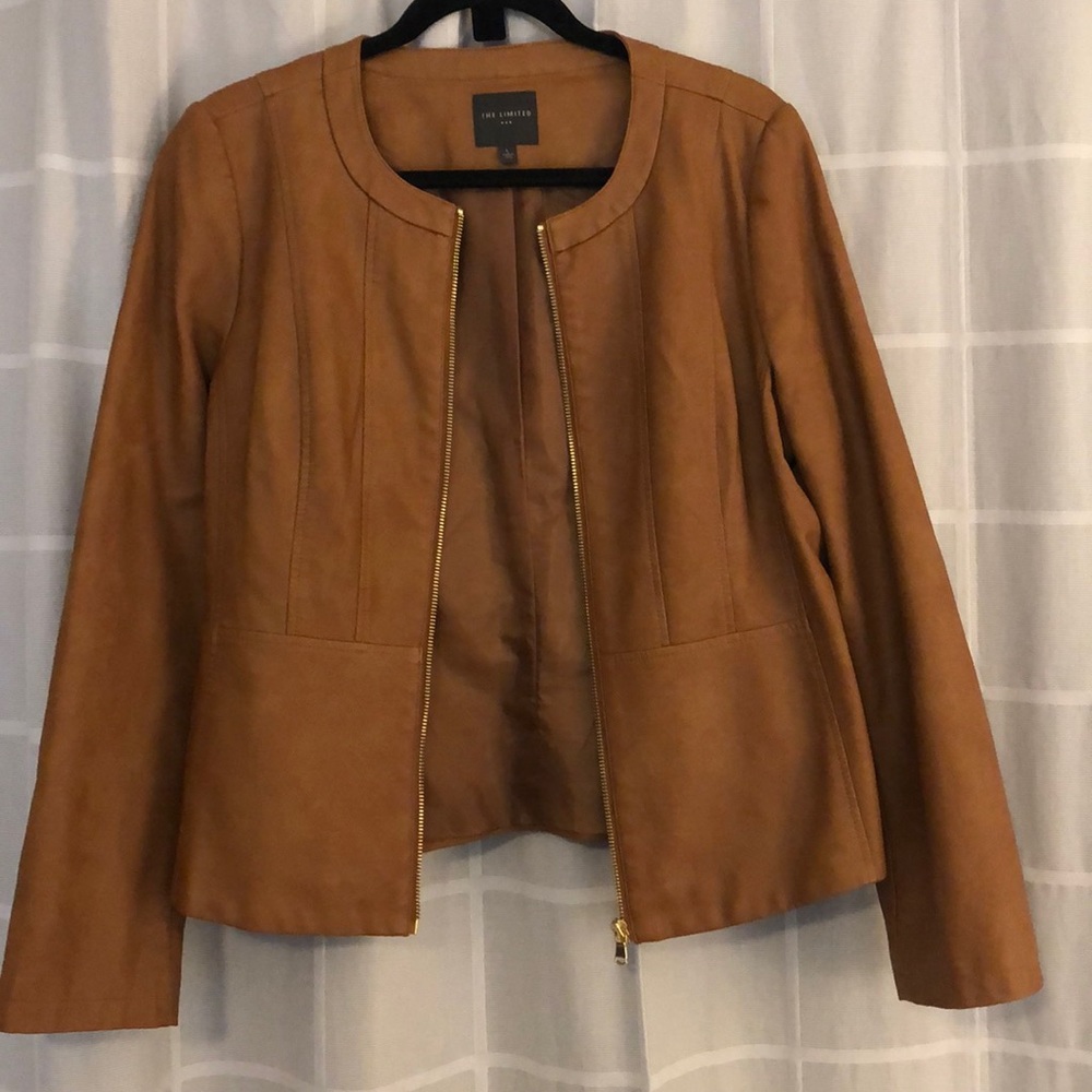 Camel leather coat